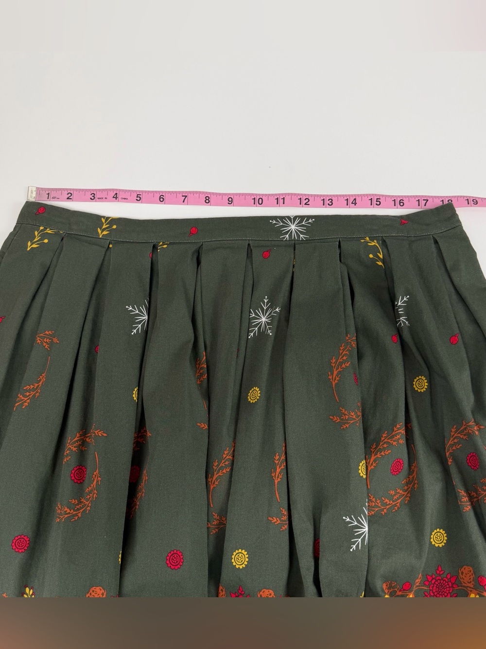 Royal Monk Womens 2XL Green Olive Multicolor Aline Pleated Fall Winter Cotton - Picture 8 of 10